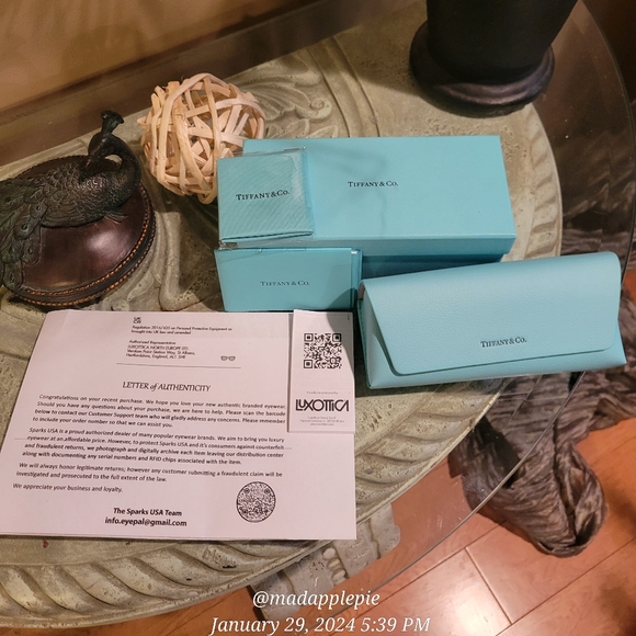 Tiffany & Co. TF4204 Sunglasses Square Clear Studded Luxury Designer MA#708 - Picture 8 of 17